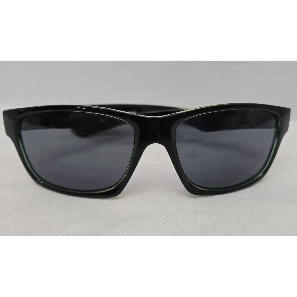 Foster Grant Black Rectangular Sunglasses with Neon Green Inner Trim EUC
